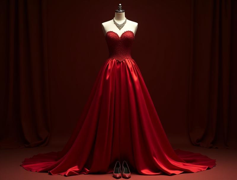Elegant outfit styled for a special event, featuring a floor-length gown.