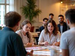Group of people participating in a workshop setting.
