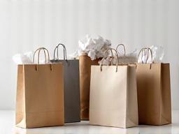 Shopping bags filled with clothes.