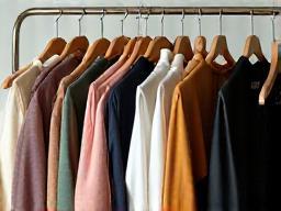 Clothing rack with various garments
